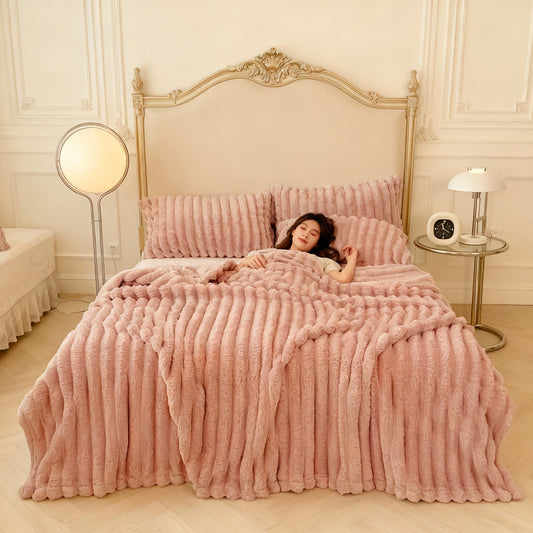 Ultra Soft Bunny-Plush Throw Blanket – Cozy Lightweight Sofa & Travel Cover