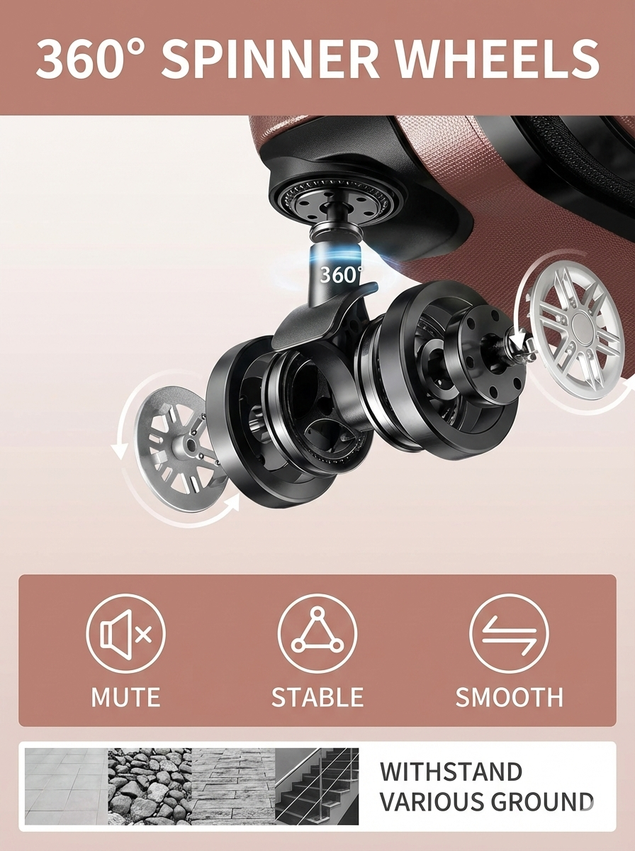 Multi Color - 3PCs Luggage Set 20/24/28 Inch Hard Shell Spinner with TSA Lock