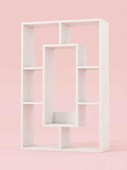 7-Tier Cube Bookshelf, Tall Narrow Bookcase for Small Spaces