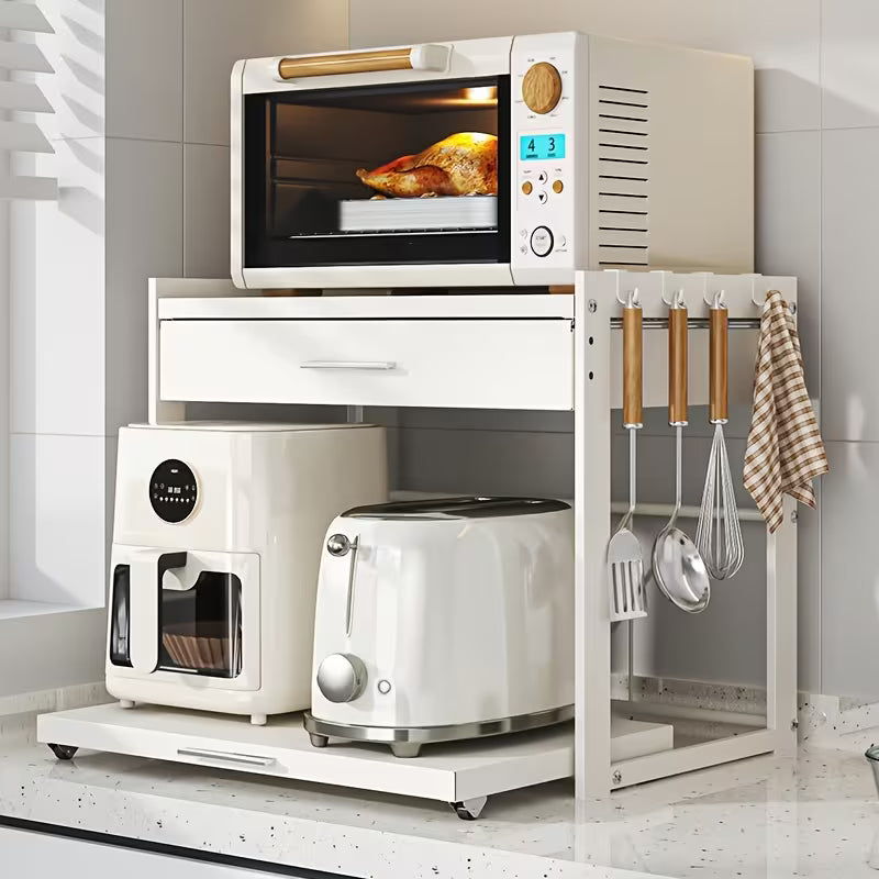 Multi-Functional Metal Microwave Countertop Storage Rack