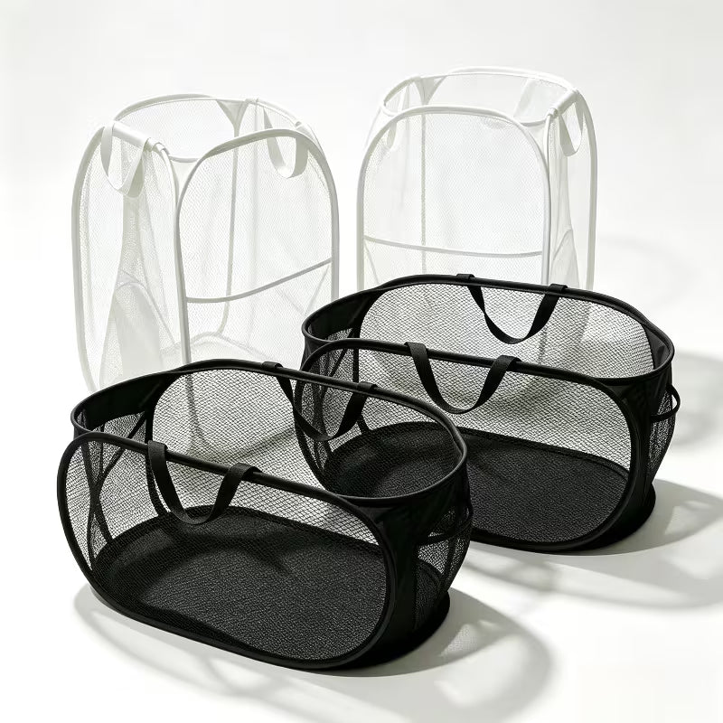 4-Piece Collapsible Mesh Laundry Basket Set with Handles