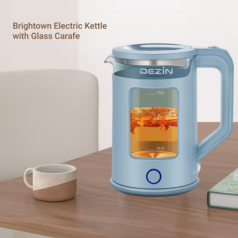 1.6qt Stainless Steel Electric Kettle with LED Light Fast Boil