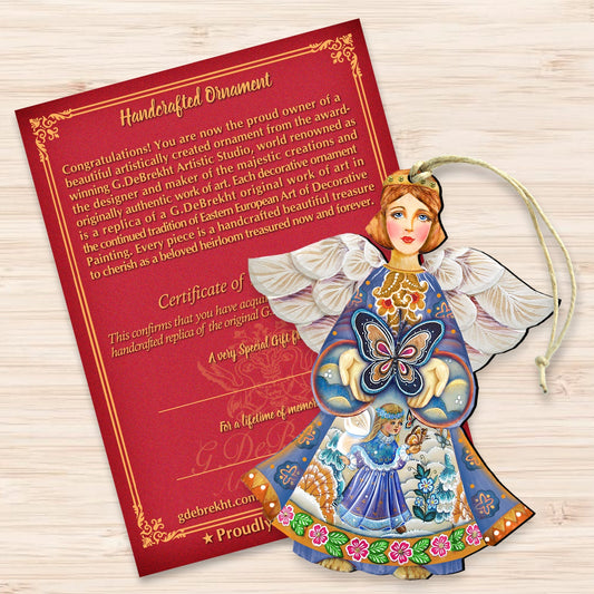 Butterfly Angel Wooden Ornament