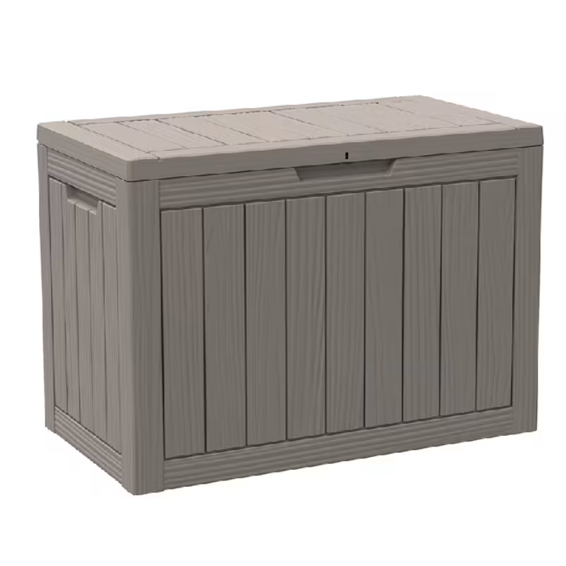 75 Gallon Heavy-Duty Outdoor Deck Box – Waterproof Patio Storage Box with Hinged Lid, Lockable & Easy Assembly