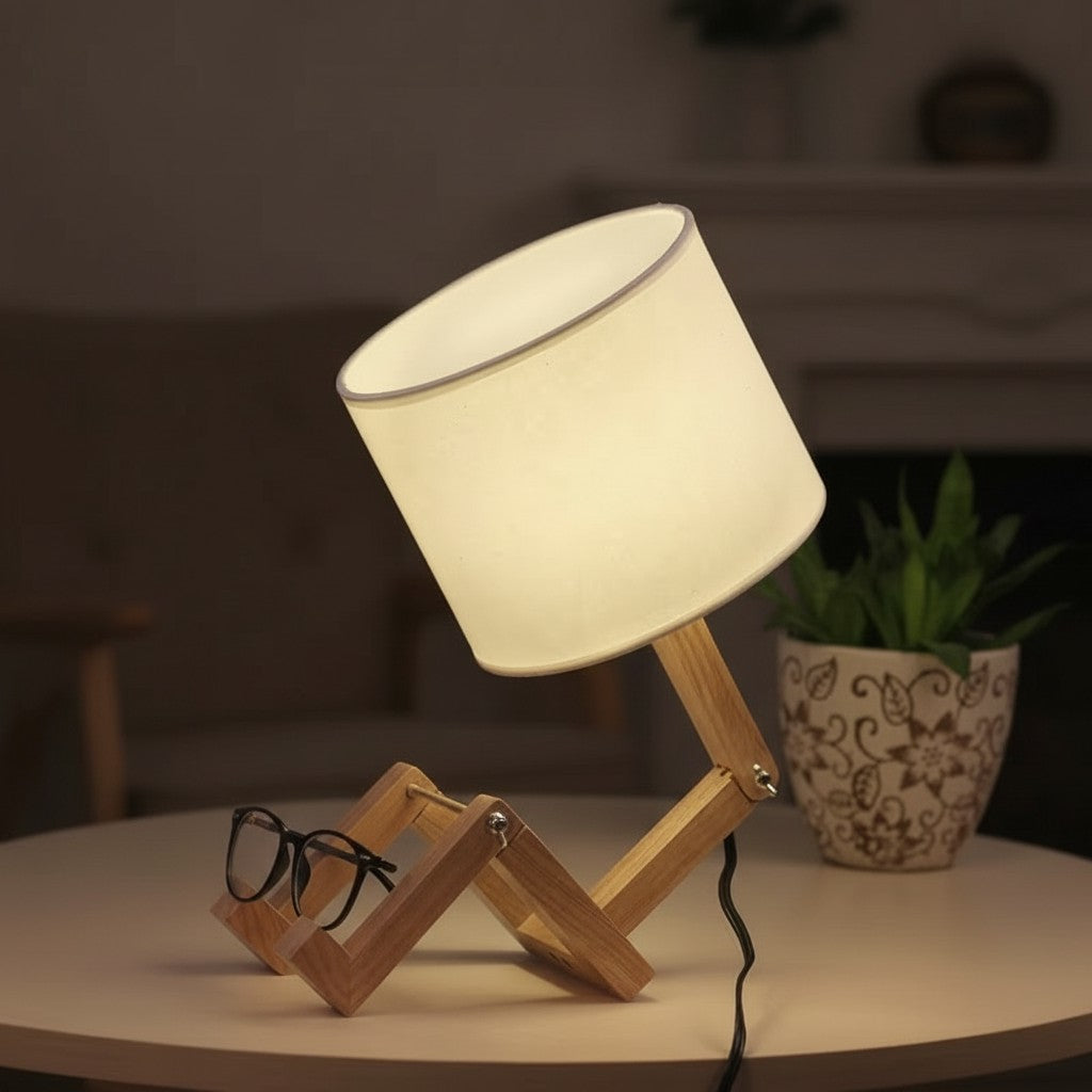 Creative Shape-Changing Wooden Lamp – Foldable Modern Desk Light for Bedroom, Study & Living Room