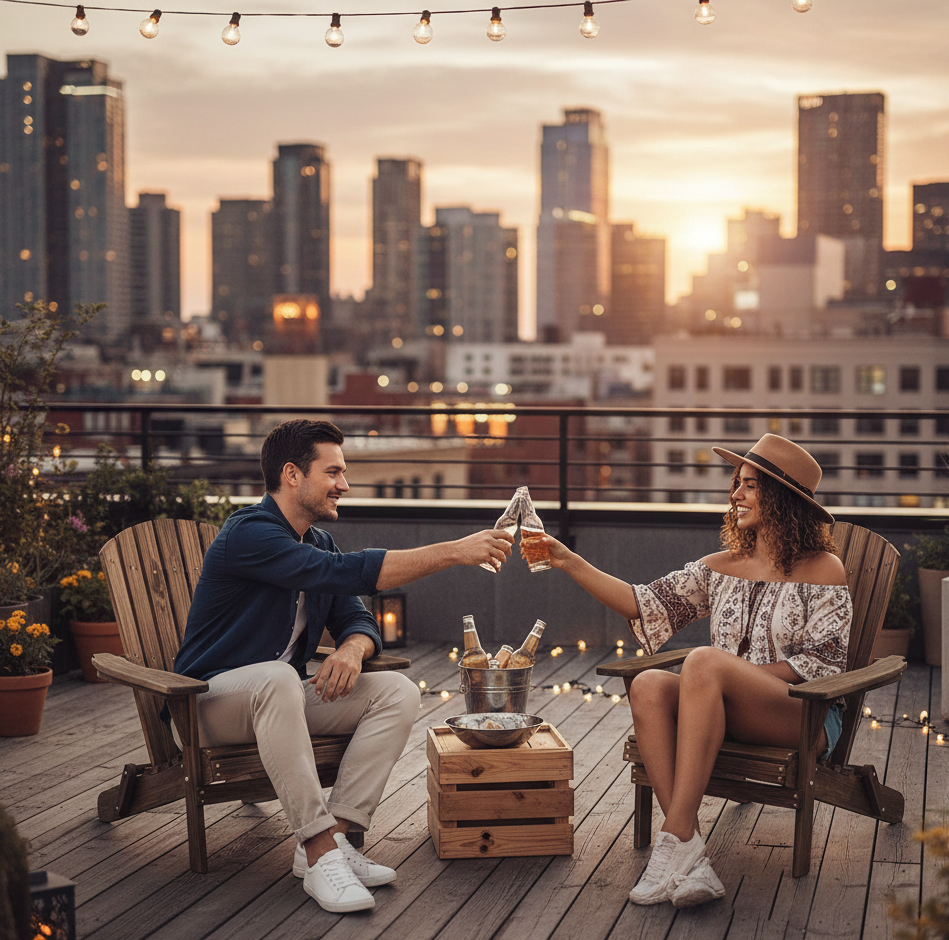 Folding Adirondack Chair – Outdoor Patio Yard Deck Beach Lawn