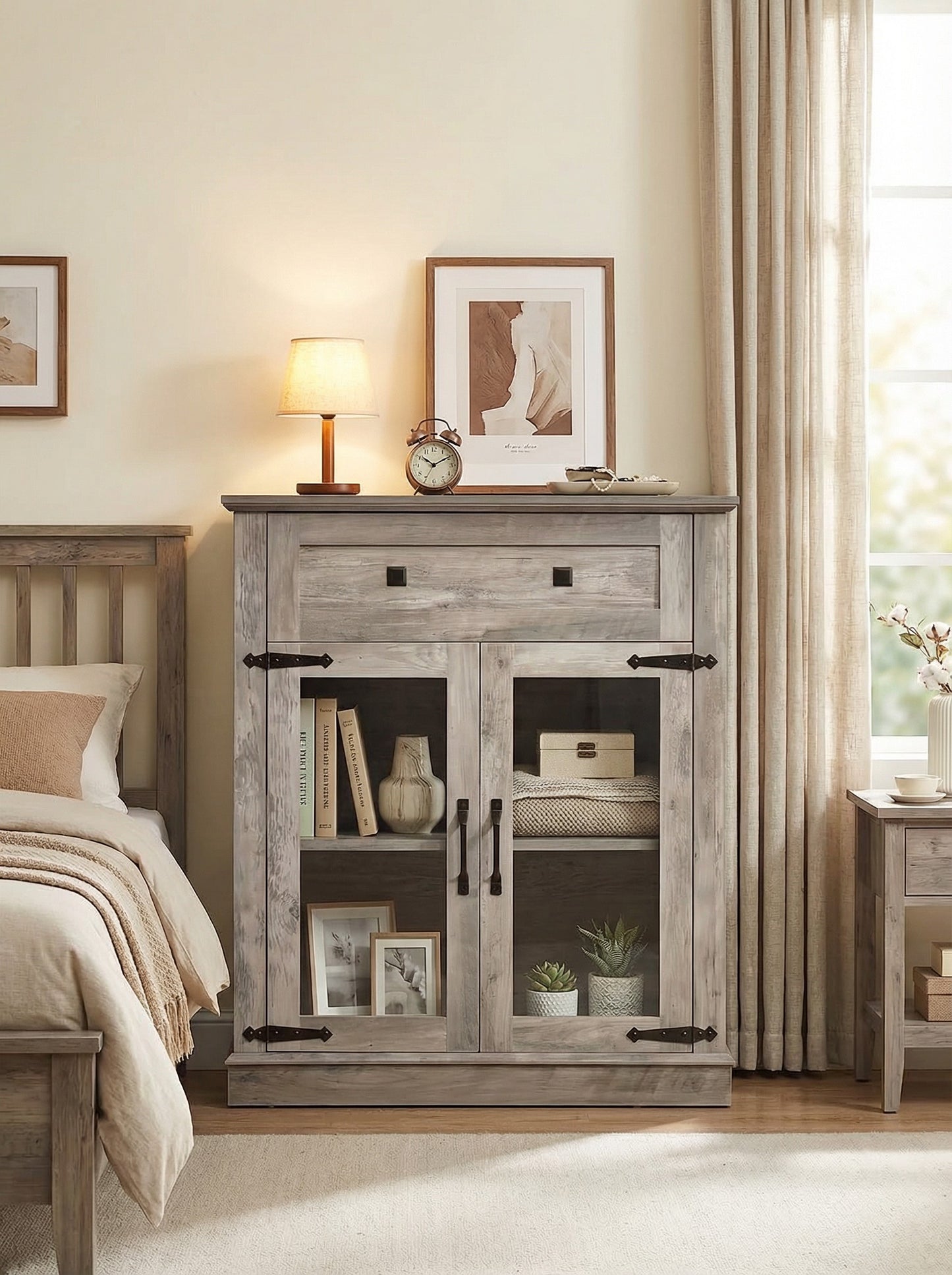 Modern Glass Door Cabinet – 3 Styles | Adjustable Shelves | Compact Storage Cupboard