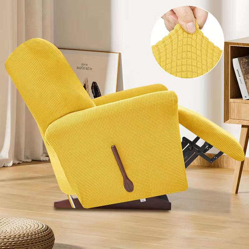 4-Piece Elastic Fleece Recliner Sofa Protective Slipcover Set
