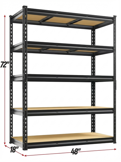 Heavy Duty Metal Garage Shelving Rack 2000lbs 4/5/6-Tier Steel Shelf 60"/72"/84"