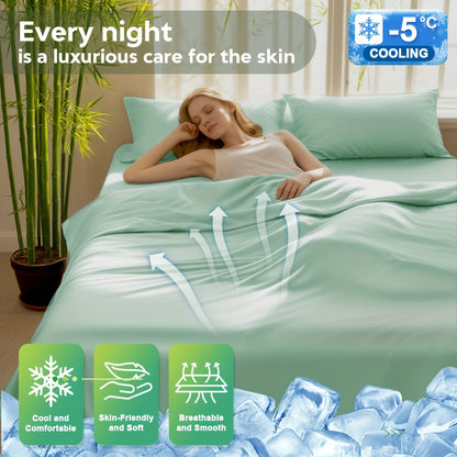 6-Piece Luxury Bamboo Lyocell Blend Sheet Set - Ultra Soft, Breathable, Deep Pocket