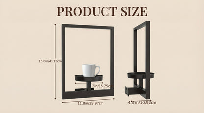 Metal Wall Frame Set with Shelf, Window-Style Holder for Small Pots & Home Decor