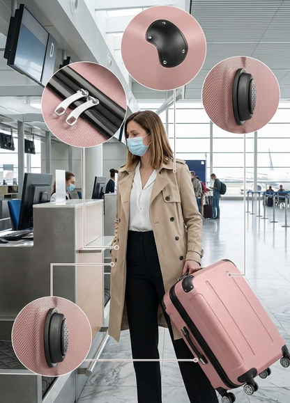 Multi Color - 3PCs Luggage Set 20/24/28 Inch Hard Shell Spinner with TSA Lock