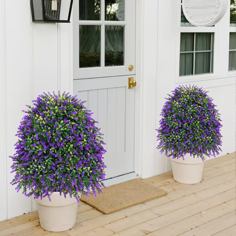 28-Inch Artificial Boxwood Topiary Ball Bush with Ground Spike