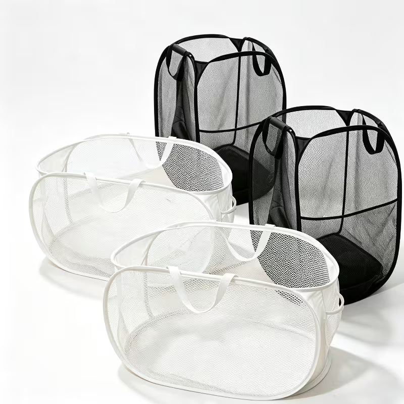 4-Piece Collapsible Mesh Laundry Basket Set with Handles