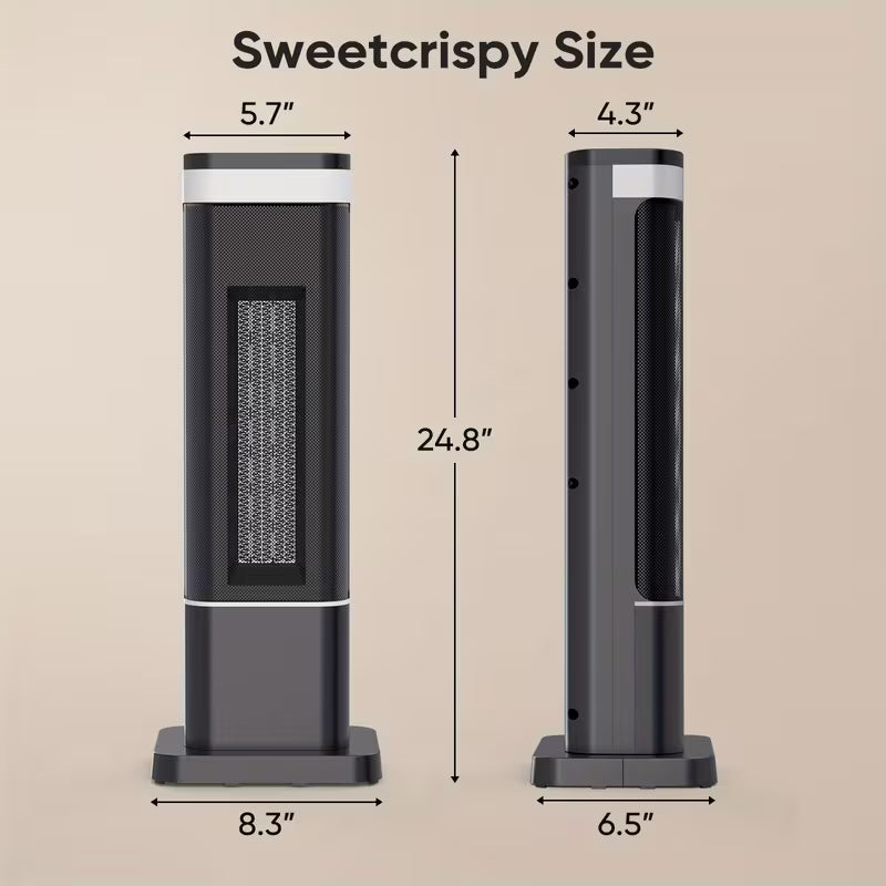 1500W Portable Electric Space Heater with Remote and Thermostat