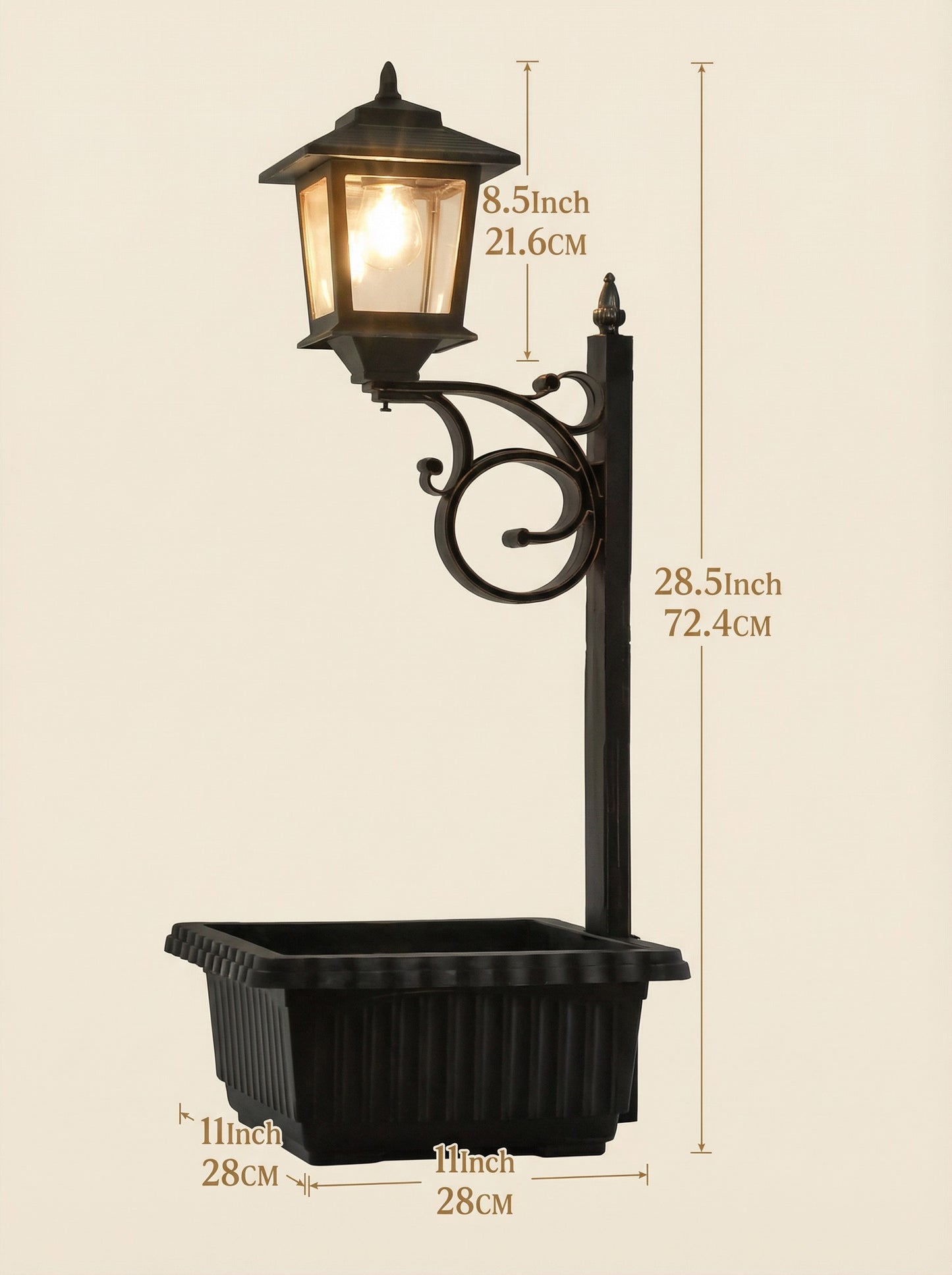 Solar Lamp Post with Flower Pot – Outdoor Garden & Patio Light – Multi Pack