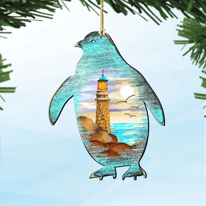 Penguins Wooden Ornaments