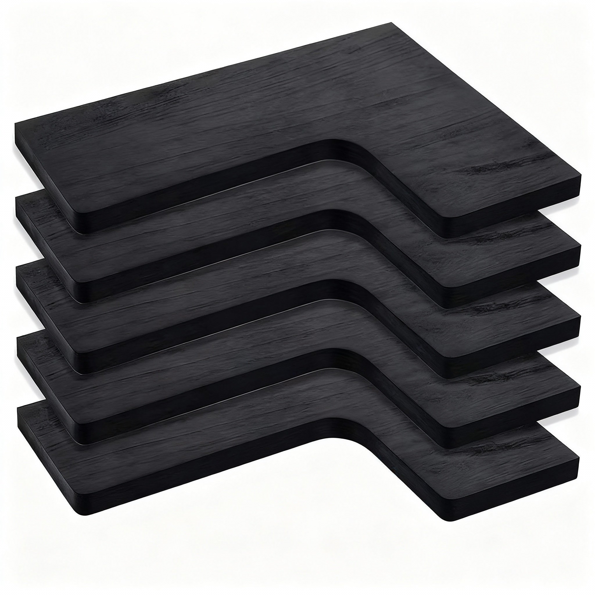 Rustic Corner Floating Shelves Set of 5 – Wall Mounted Wood Shelves