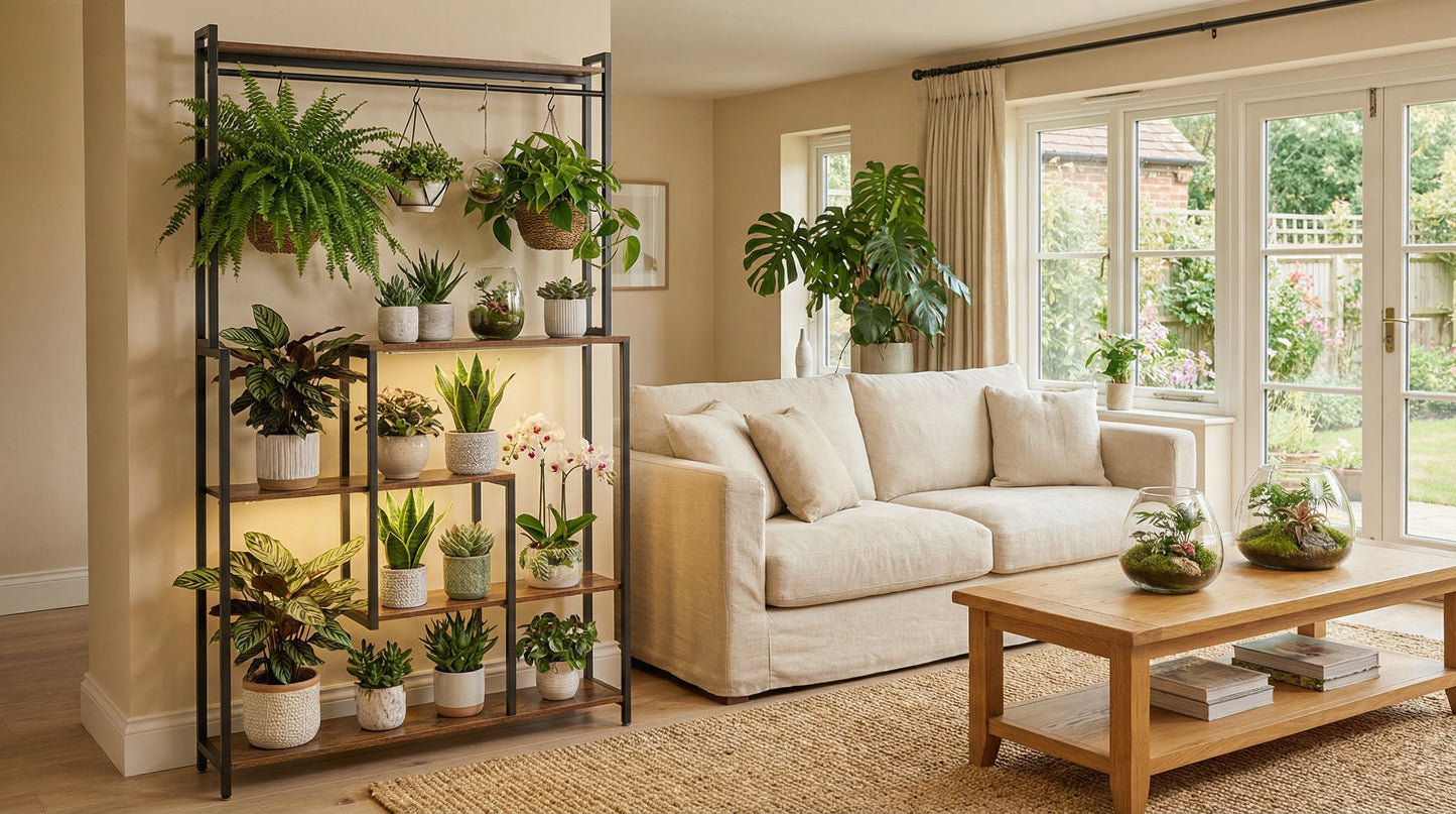 5-Tier Metal Display Shelf with LED Lights