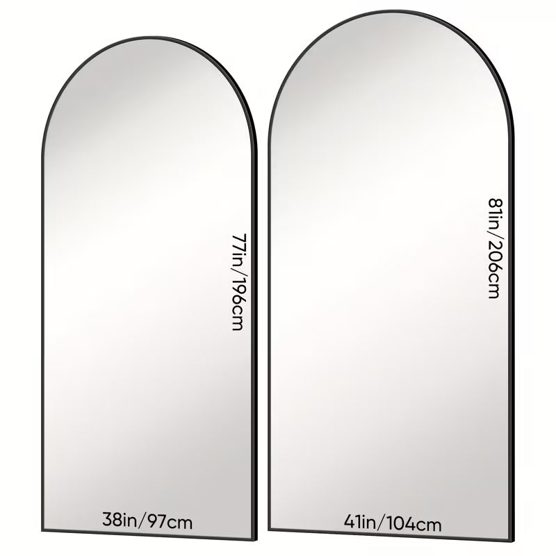 Oversized Arched Full Length Floor Mirror with Stand