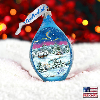 Christmas Night Glass Ornament