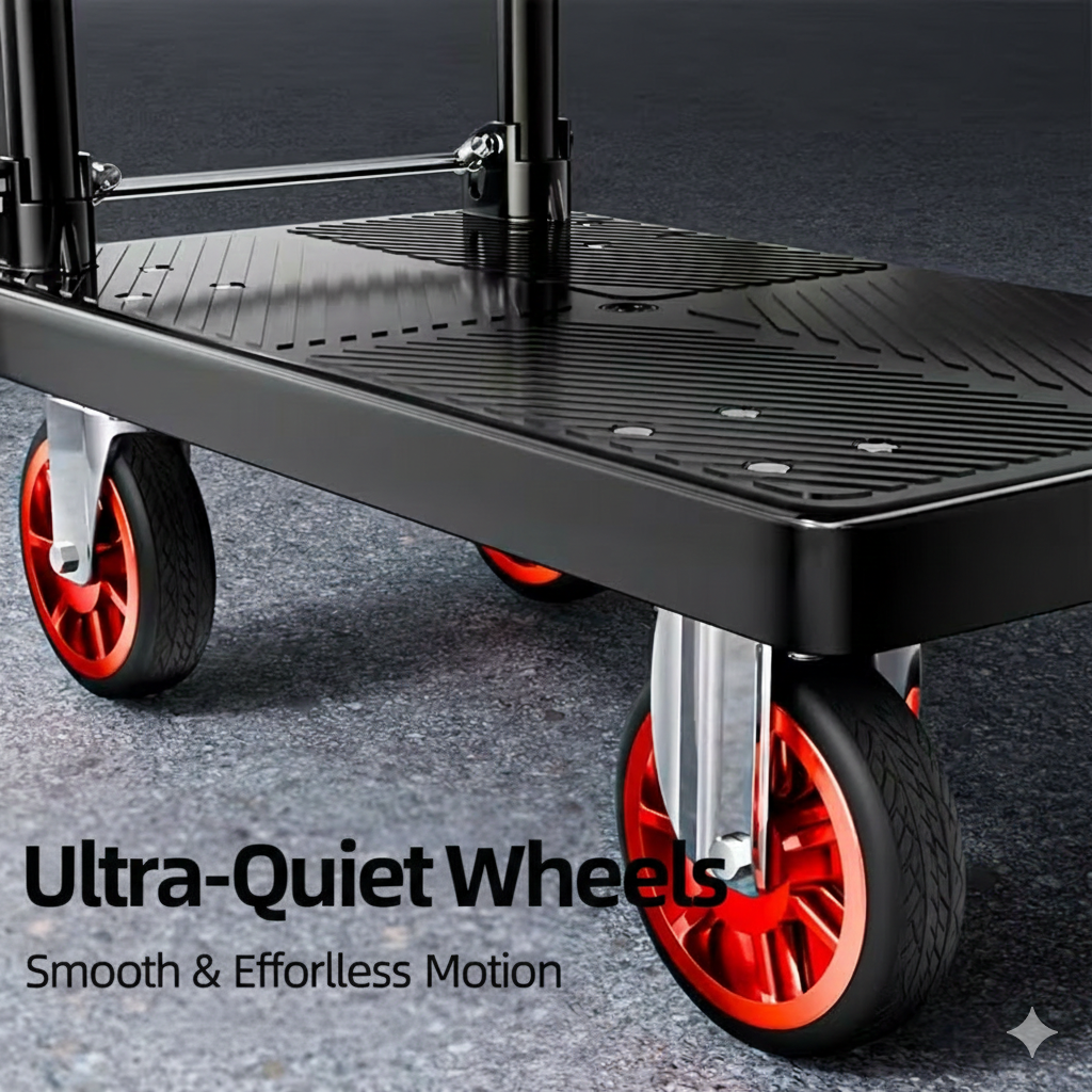 Heavy Duty Folding Platform Cart-350/660/820 lb-Flatbed Hand Truck with Strap