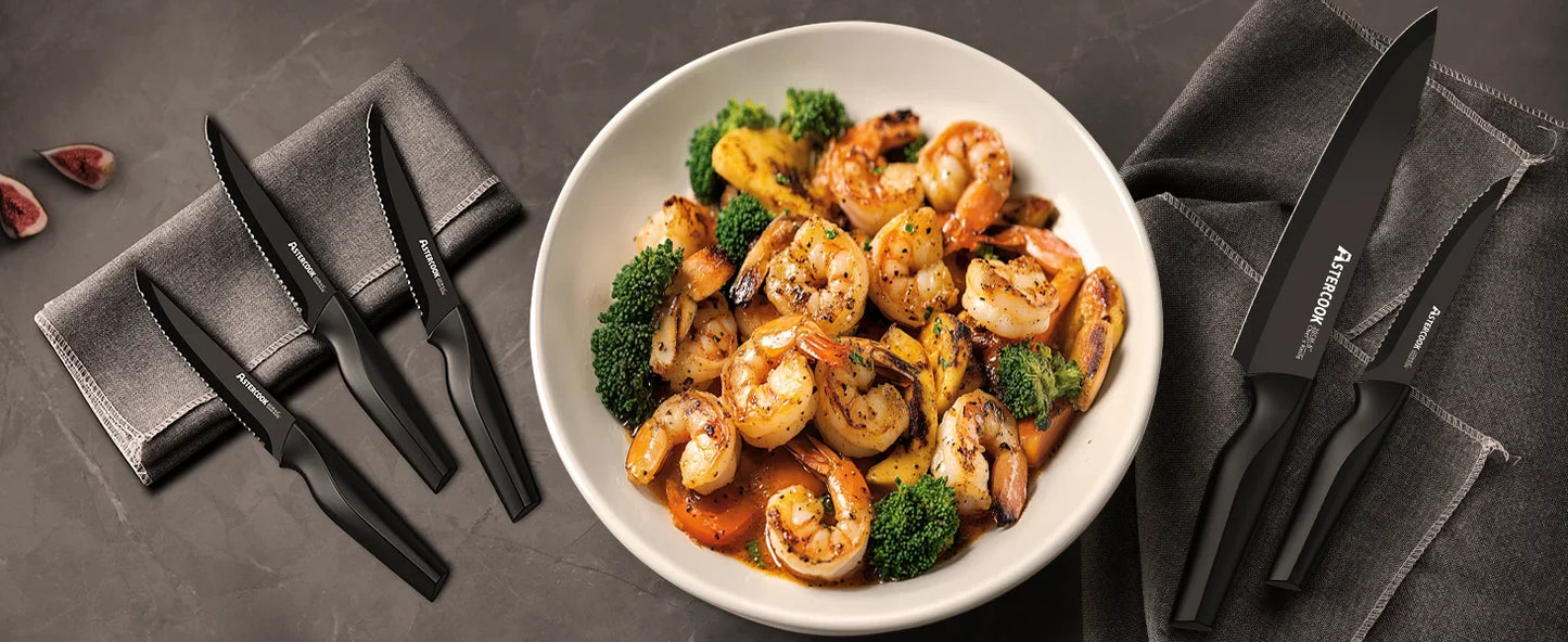 15-Piece Kitchen Knife Set with Block & Built-in Sharpener – Dishwasher Safe German Stainless Steel Knives