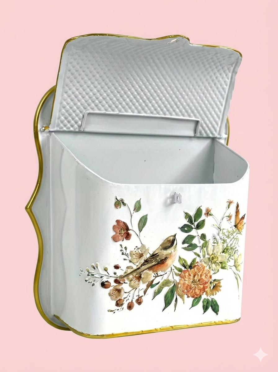 Vintage Farmhouse Wall-Mounted Post Box Mailbox Metal Letter Box Outdoor