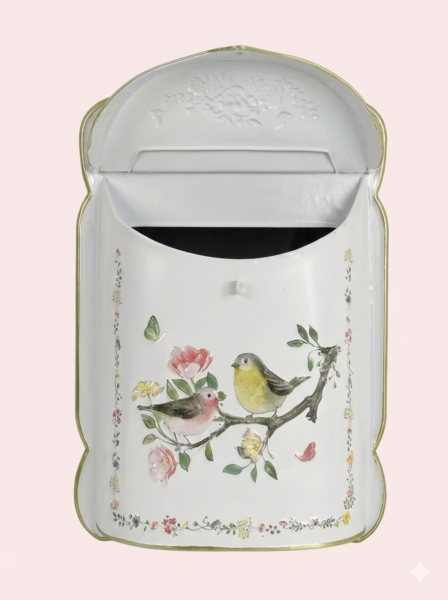 Vintage Farmhouse Wall-Mounted Post Box Mailbox Metal Letter Box Outdoor