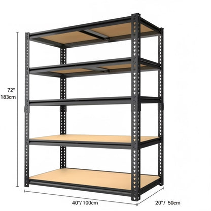 Heavy Duty Metal Garage Shelving Rack 2000lbs 4/5/6-Tier Steel Shelf 60"/72"/84"