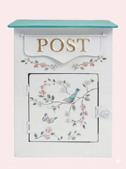 Vintage Farmhouse Wall-Mounted Post Box Mailbox Metal Letter Box Outdoor