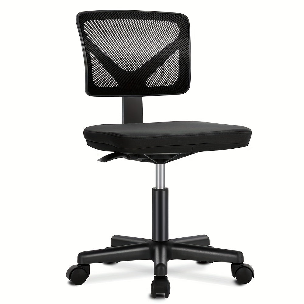 Ergonomic Armless Office Desk Chair Mesh Swivel Rolling Chair with Wheels