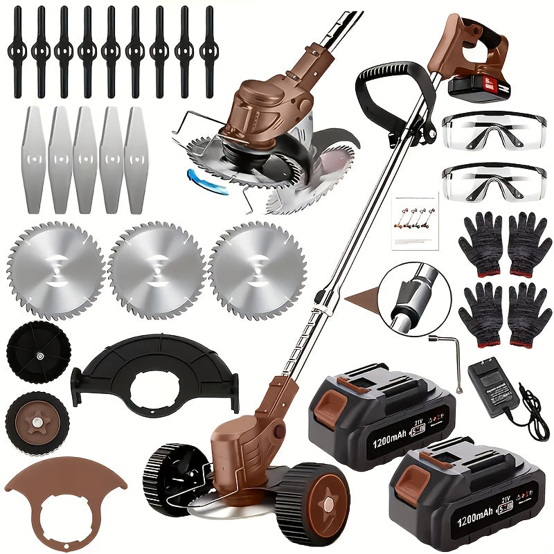 Cordless Electric Lawn Mower 2500W with 2 Batteries & 3 Blades