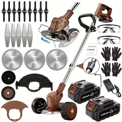 Cordless Electric Lawn Mower 2500W with 2 Batteries & 3 Blades