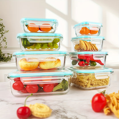 16-Piece Glass Food Storage Containers with Lids – Durable Set