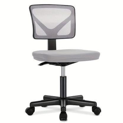 Ergonomic Armless Office Desk Chair Mesh Swivel Rolling Chair with Wheels