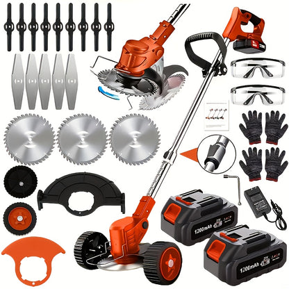 Cordless Electric Lawn Mower 2500W with 2 Batteries & 3 Blades