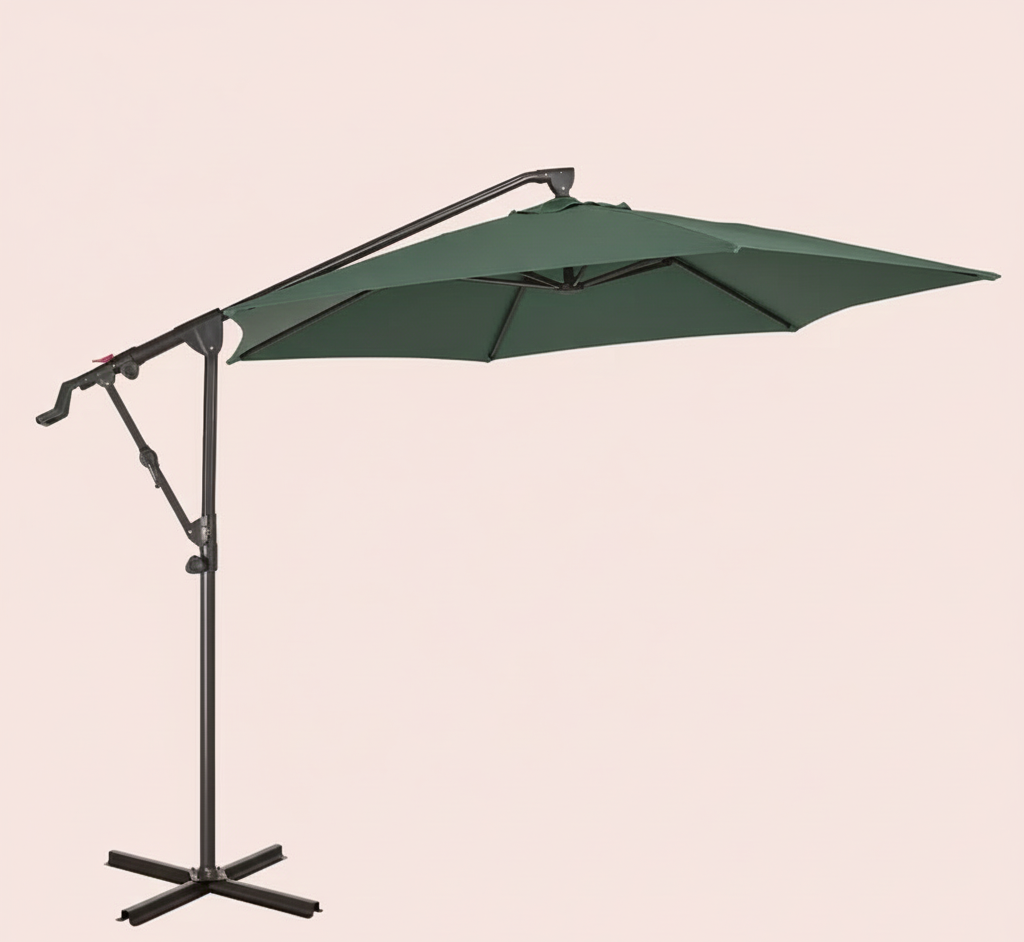 10 ft Cantilever Patio Umbrella with Crank – Multiple Colors