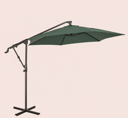 10 ft Cantilever Patio Umbrella with Crank – Multiple Colors
