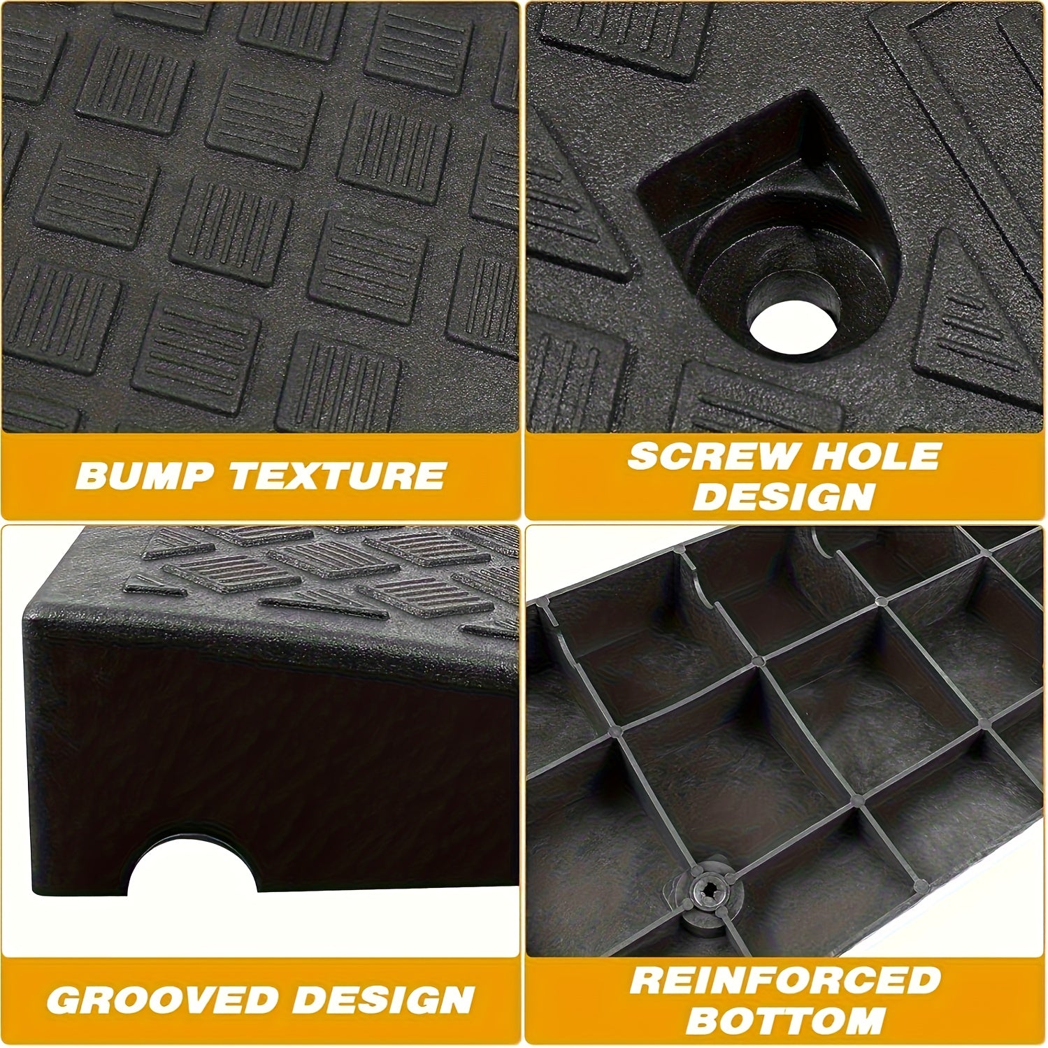 2PCS Heavy Duty Curb Ramp Portable Non-Slip Driveway Ramp for Car Wheelchair