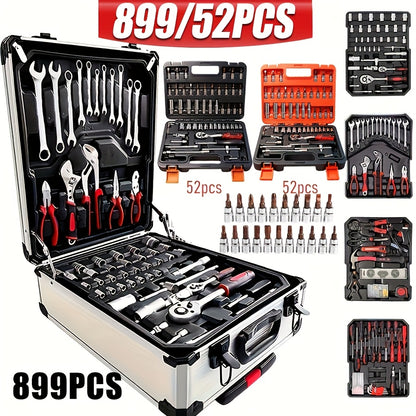 899/52PCS Professional Tool Set Portable Household & Car Repair Maintenance Kit
