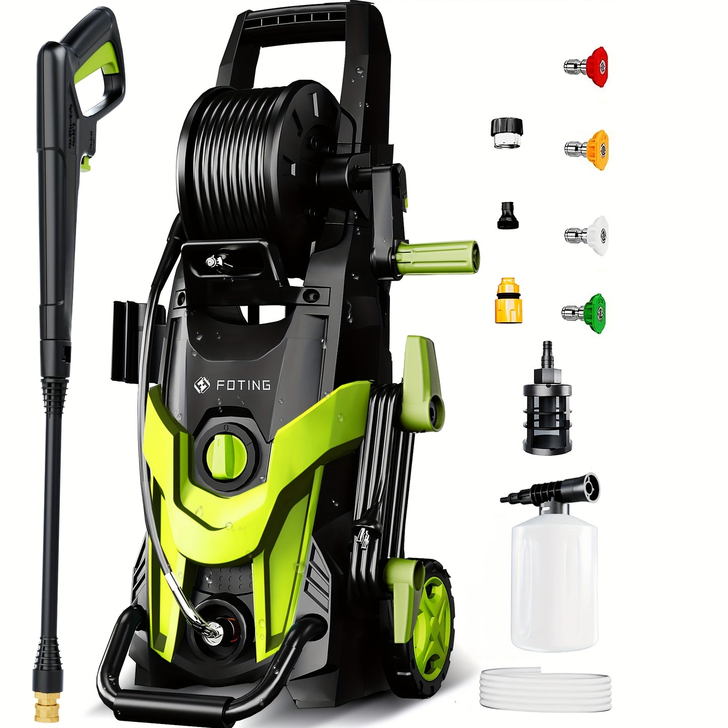 Electric Pressure Washer 4500 PSI 3.2 GPM w/ Foam Cannon Hose Reel