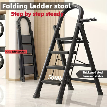 Heavy Duty Folding Step Ladder 3/4/5 Step Non-Slip 500LBS Capacity Portable