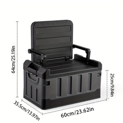 Foldable Camping Storage Box Seat Heavy Duty Car Trunk Organizer Fishing Stool