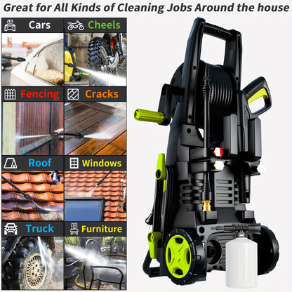 Electric Pressure Washer 4500 PSI 3.2 GPM w/ Foam Cannon Hose Reel