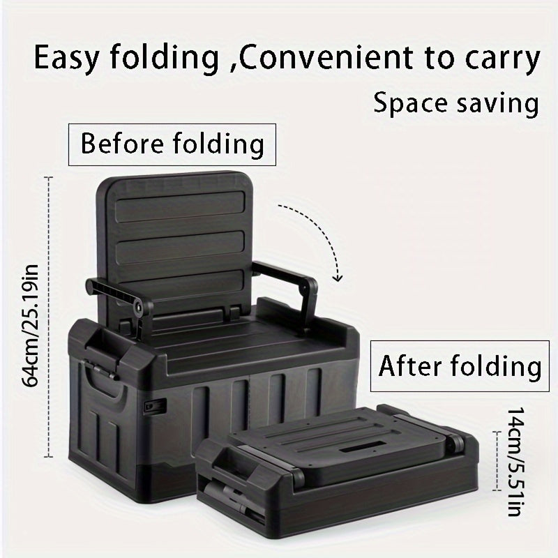 Foldable Camping Storage Box Seat Heavy Duty Car Trunk Organizer Fishing Stool