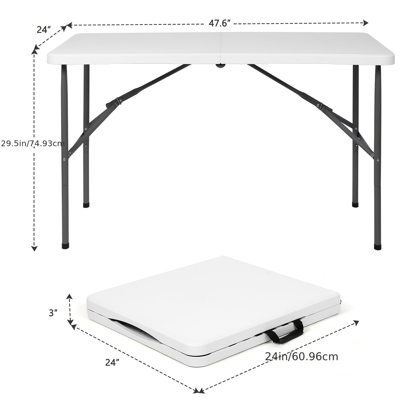 4ft/6ft Portable Plastic Folding Table – Indoor & Outdoor Dining