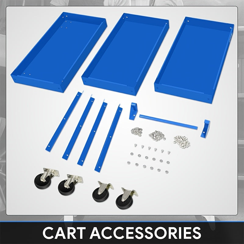 3-Tier Rolling Tool Cart with Wheels, Steel Utility Storage Cart