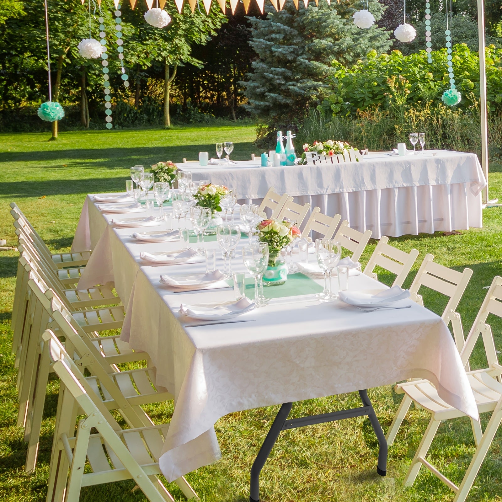 4ft/6ft Portable Plastic Folding Table – Indoor & Outdoor Dining