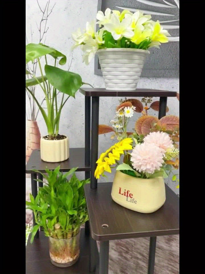 5-Tier Metal Plant Stand with Wheels, Rolling Indoor Outdoor Planter Shelf